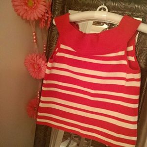Liz striped tank crop top L